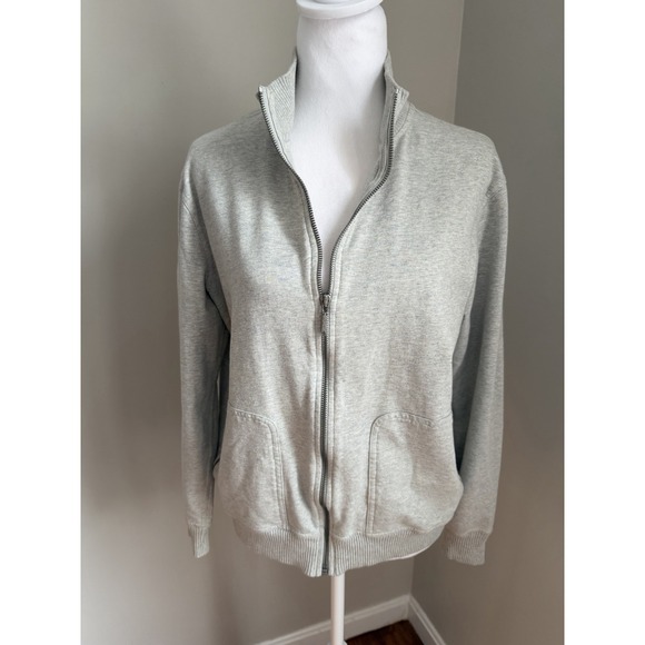 Ralph Lauren Tops - Lauren Ralph Lauren Sweatshirt Women L Full Zip Mock Neck Gray Spring Pickleball